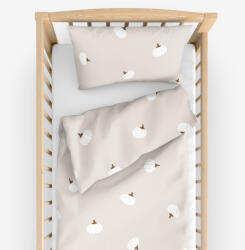 Goldea lenjerie pătuț din 100% bumbac - dovleci pe fond crem 90 x 120 și 40 x 60 cm Lenjerie de pat