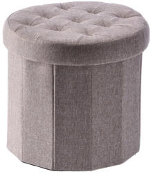 AdTrend Taburet pliabil cu spatiu depozitare textil maro taupe Alma 38 x 36 cm (102120Cdeco)