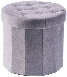 AdTrend Taburet pliabil cu spatiu depozitare textil gri Alma 38 x 36 cm (102120Bdeco)