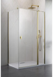 Radaway Cabina dus dreptunghiulara cu usa batanta Radaway Nes Brushed Gold KDJ II 110x70 cm, profil auriu periat (10032110-99-01R/10039070-01-01)