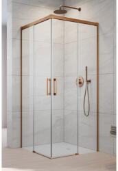 Radaway Cabina dus dreptunghiulara cu usi glisante Radaway Idea Brushed Copper KDD 80x110 cm, profil cupru periat (387061-93-01L/387063-93-01R)