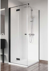 Radaway Cabina dus dreptunghiulara cu usa plianta Radaway Nes Black KDJ B 100x80 cm, profil negru (10025100-54-01R/10039080-01-01)