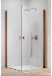 Radaway Cabina dus dreptunghiulara cu usi batante Radaway Nes Brushed Copper KDD I 80x100 cm, profil cupru periat (10021080-93-01L/10021100-93-01R)