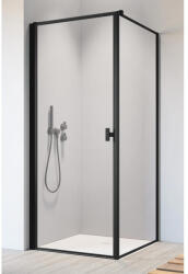 Radaway Cabina dus dreptunghiulara cu usa batanta si perete fix Radaway Nes 8 Black KDJ I Frame 90x70 cm, stilcla securizata 8 cm (10072090-54-56R/10089070-54-56)