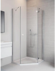 Radaway Cabina dus patrata cu usa batanta Radaway Essenza PTJ 80x80 cm (1385010-01-01L/1385049-01-01)