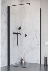 Radaway Cabina dus patrata cu usa batanta si perete fix Radaway Nes 8 Black KDJ I 100x100 cm, profil negru (10072100-54-01R/10089100-01-01)
