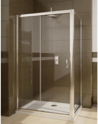Radaway Cabina dus dreptunghiulara cu usa glisanta Radaway Premium Plus DWJ+S 100x70 cm, sticla transparenta (33303-01-01N/33401-01-01N)