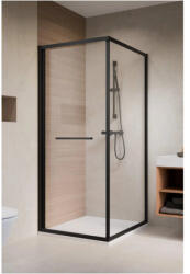 Radaway Cabina dus patrata cu usa glisanta Radaway Alienta Black SD I 80x80 cm, profil negru (10191880-54-01)