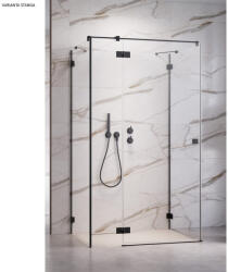 Radaway Cabina dus dreptunghiulara cu usa batanta si 2 pereti Radaway Essenza Pro KDJ+S 100x120x100 cm, profil negru (10097312-54-01L/10098100-01-01/10098100-01-01)