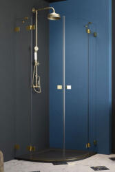 Radaway Cabina dus semirotunda cu usi batante Radaway Essenza Pro Gold PDD 100x100 cm (10095100-09-01L/10095100-09-01R)