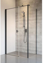 Radaway Cabina dus dreptunghiulara cu usa batanta si perete fix Radaway Nes 8 Black KDS I 100x80 cm, profil negru (10073100-54-01L/10073110-54-01/10089080-01-01)