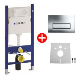 Geberit Duofix Delta 51 UP100 Set rezervor WC incastrat cu cadru si clapeta de actionare, crom lucios (458.128.21.2)