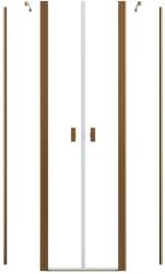 Radaway Cabina dus pentagonala cu usi batante Radaway Nes Brushed Copper PTD 90x100 cm, profil cupru periat (10051000-93-01/10051100-93-01)