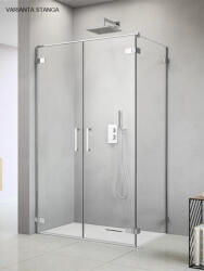 Radaway Cabina dus dreptunghiulara cu 2 usi batante si perete fix Radaway Arta DWD+S 100(60+40)x70 cm (386184-03-01R/386055-03-01L/386109-03-01)