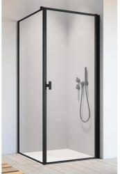 Radaway Cabina dus dreptunghiulara cu usa batanta si perete fix Radaway Nes Black KDJ I Frame 90x80 cm, profil negru (10022090-54-56R/10039080-54-56)