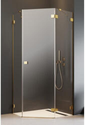 Radaway Cabina dus pentagonala cu usa batanta Radaway Essenza Pro Gold PTJ 90x90 cm, profil auriu (10100000-09-01L/10100200-01-01)