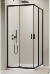 Radaway Cabina dus dreptunghiulara cu usi glisante Radaway Alienta Black D 80x90 cm, profil negru (10258090-54-01)