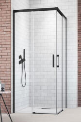 Radaway Cabina dus patrata cu usi glisante Radaway Idea Black KDD 100x100 cm, profil negru mat (387062-54-01l/387062-54-01r)