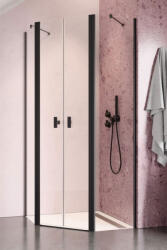 Radaway Cabina dus pentagonala cu usi batante Radaway Nes Black PTD 90x80 cm, profil negru (10051200-54-01/10051000-54-01)