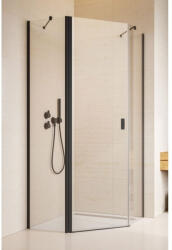 Radaway Cabina dus pentagonala cu usa batanta Radaway Nes Black PTJ 80x80 cm, profil negru (10052500-54-01/10052000-54-01R)