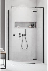 Radaway Cabina dus dreptunghiulara cu usa batanta si perete fix Radaway Essenza Black KDJ 120x75 cm (1385042-54-01R/1384049-01-01)