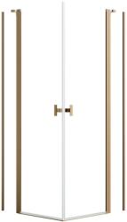 Radaway Cabina dus dreptunghiulara cu usi batante Radaway Nes Brushed Copper KDD II 80x90 cm, profil cupru periat (10031080-93-01L/10031090-93-01R)