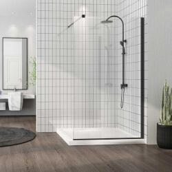 Fluminia Perete sticla dus Walk In Fluminia Foxy Black 120xH200 cm, profil negru (W01SC01BL-120)