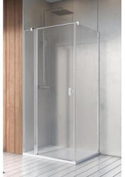 Radaway Cabina dus dreptunghiulara cu usa batanta si perete fix Radaway Nes 8 KDJ II 80x100 cm, sticla securizata 8 mm (10086080-01-01R/10089100-01-01)