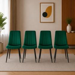 ARTOOL Set 4 scaune dining Artool Lava, catifea verde, picioare metal negru (3463_1SP)