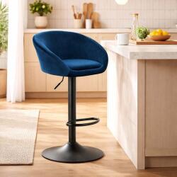 ARTOOL Scaun de bar reglabil Artool East, rotativ, catifea bleumarin, metal negru (3992_1)