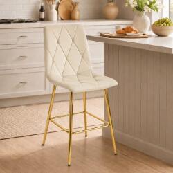 ARTOOL Scaun de bar Artool Libra din catifea bej, cu picioare metalice aurii (4393_1)