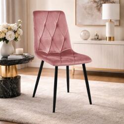 ARTOOL Scaun dining Artool Libra din catifea roz inchis cu picioare metalice negre (4090_1)