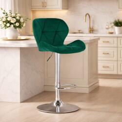 ARTOOL Scaun de bar Artool West rotativ, catifea verde, reglabil, metal argintiu (3985_1)
