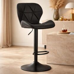 ARTOOL Scaun de bar Artool West, rotativ, reglabil, piele ecologica neagra (3977_1)