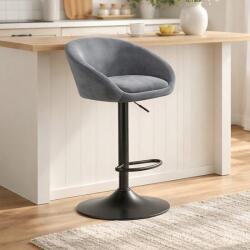 ARTOOL Scaun de bar Artool East rotativ, catifea gri, reglabil, picior metal negru (3990_1)
