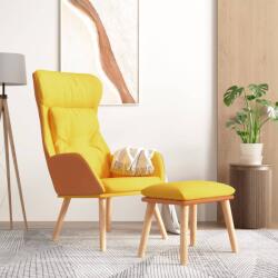 vidaXL Scaun relaxare cu taburet galben mustar piele ecologica/textil GartenMobel Dekor (3097767)