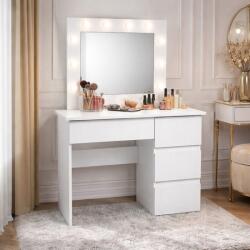 Artool Masa de toaleta Irina alba cu oglinda si LED-uri, 94x43x141 cm (143707)