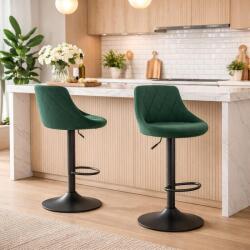 ARTOOL Set 2 scaune bar Artool Kast, rotative, catifea verde, reglabile (3437_1-S2)