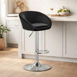 ARTOOL Scaun de bar Artool East rotativ, catifea neagra, reglabil, argintiu (3989_1)