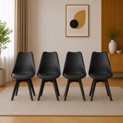 ARTOOL Set 4 scaune bucatarie si living Artool Mark negre, 49x55.5x82.5 cm (3706_1SP)