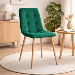 ARTOOL Scaun pentru bucatarie si living Artool Kara, catifea verde, picioare metal natur (4037_1)