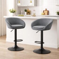ARTOOL Set 2 scaune bar Artool East, rotative, catifea gri, reglabile (3990_1-S2)