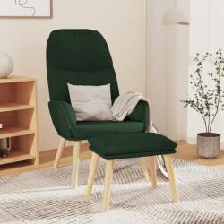 vidaXL Scaun de relaxare cu taburet, verde închis, catifea GartenMobel Dekor (3097347)
