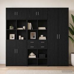 vidaXL Dulap de depozitare cu rafturi Stejar Negru 70 x 42, 5 x 225 cm GartenMobel Dekor (3446672) Comoda