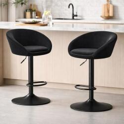 ARTOOL Set 2 scaune bar Artool East, rotative, catifea neagra, reglabile (3988_1-S2)