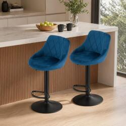 ARTOOL Set 2 scaune bar Artool Kast, rotative, catifea bleumarin, reglabile (3439_1-S2)