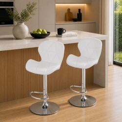 ARTOOL Set 2 scaune bar Artool West, rotative, albe, reglabile pe inaltime (3979_1-S2)