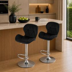 ARTOOL Set 2 scaune bar Artool West, rotative, catifea neagra, reglabile (3981_1-S2)
