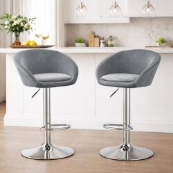 ARTOOL Set 2 scaune bar Artool East, rotative, catifea gri, reglabile (3991_1-S2)