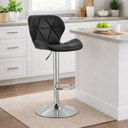 ARTOOL Scaun de bar Artool West rotativ, reglabil, piele ecologica neagra (3978_1)